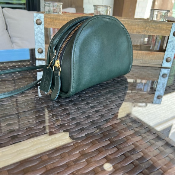 Coach Handbags - Vintage Coach Bottle Green Kimball Zip #9911 Half Moon Bag
